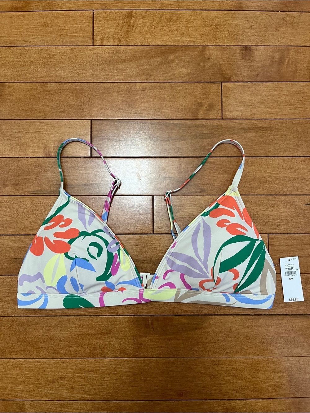 New with tags GAP bikini top - size large:  Abstract Print